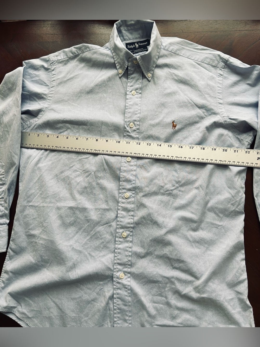 Ralph Lauren Light Blue Button-Down Oxford Shirt size 15 - Picture 5 of 6